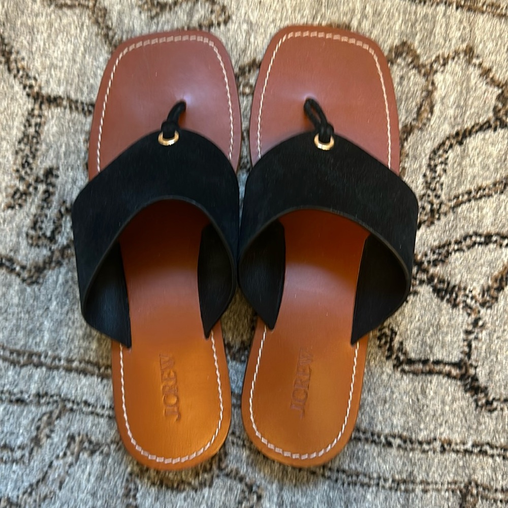 Jcrew Suede flip flops